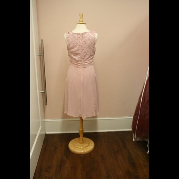 NEW Faded Rose Sequin Lace & Chiffon Tea-length Dress with Jacket Size 12 - Picture 5 of 6